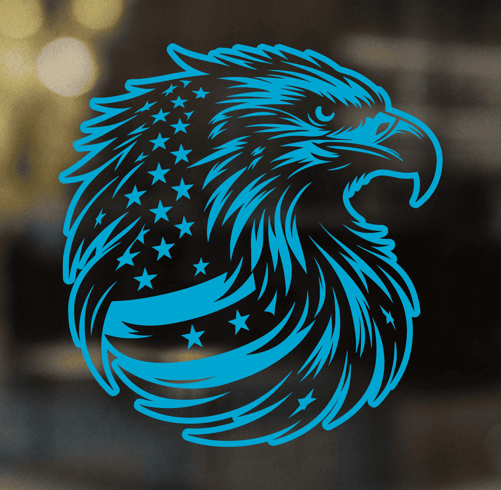 Round Eagle Flag Decal - Image 2