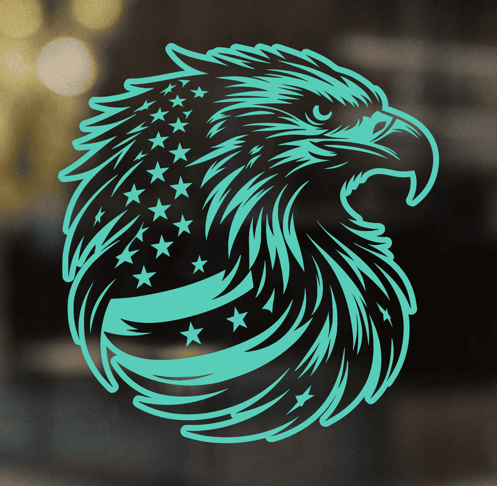 Round Eagle Flag Decal - Image 5