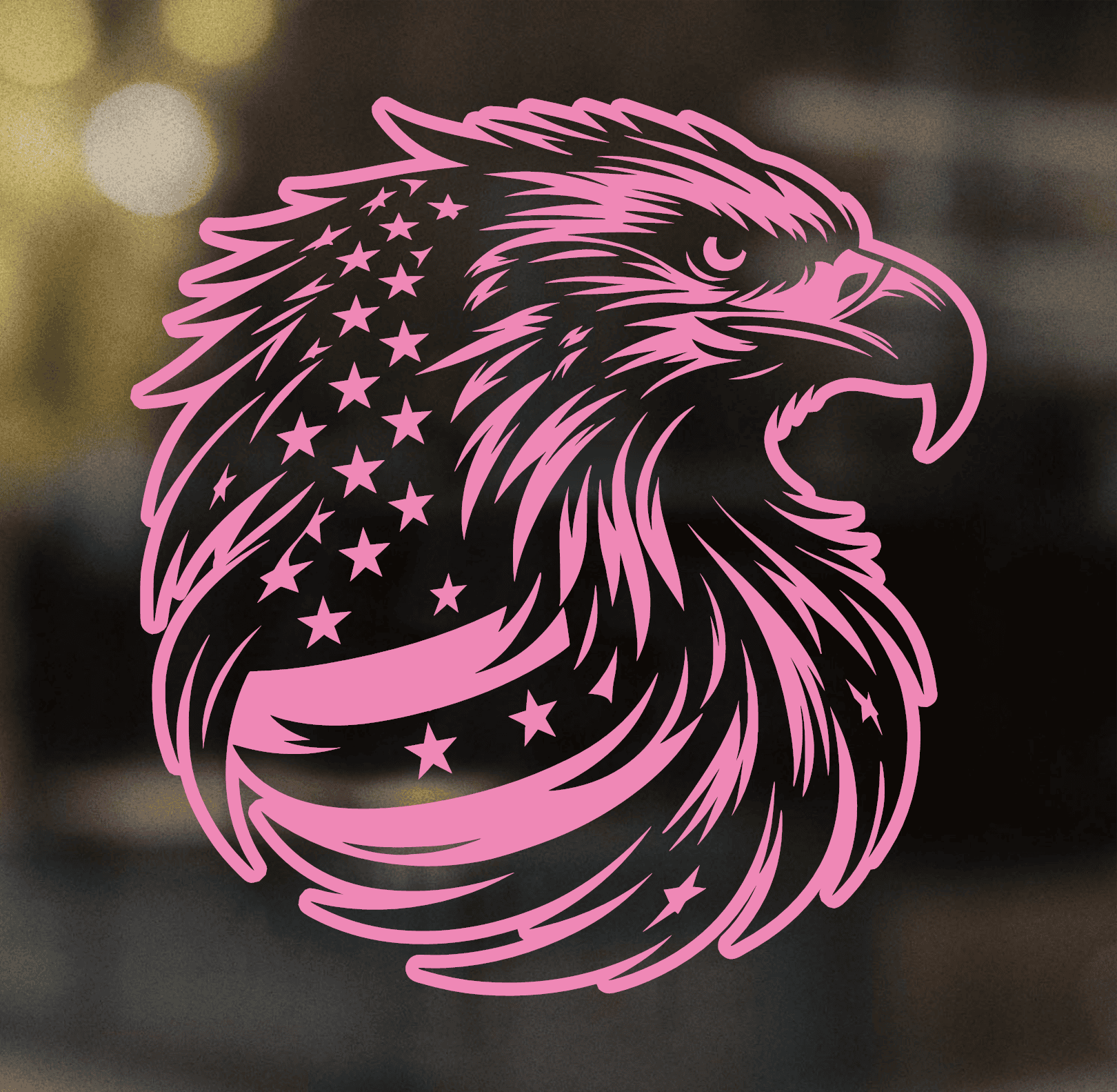 Round Eagle Flag Decal - Image 3