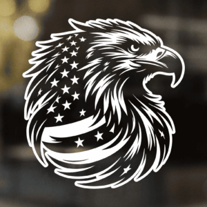 Round Eagle Flag Decal