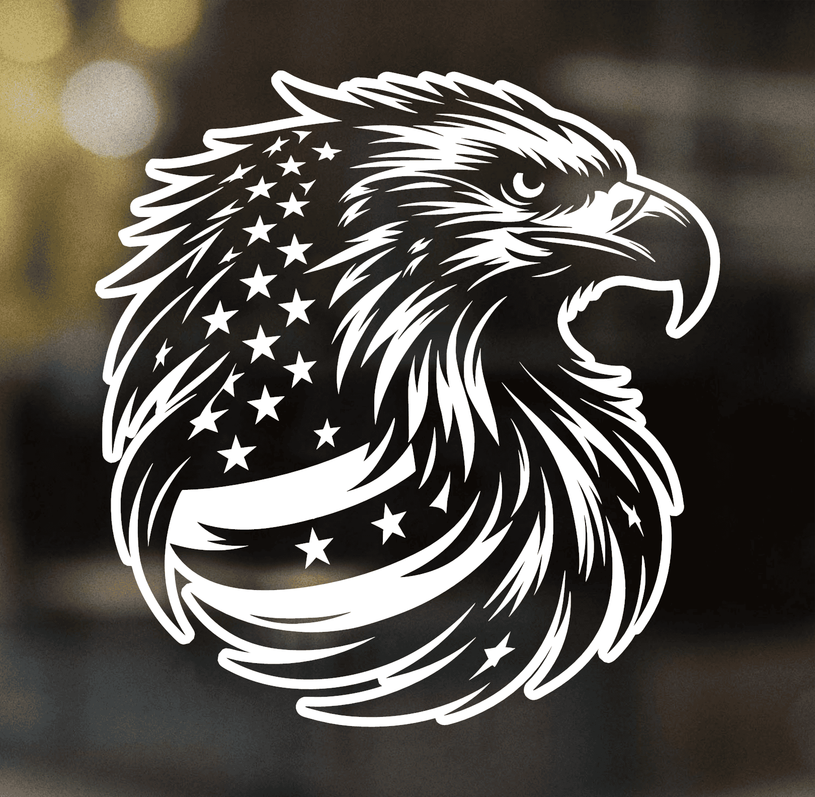 Round Eagle Flag Decal