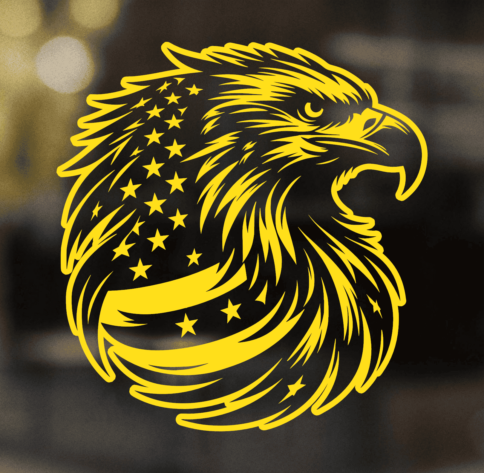Round Eagle Flag Decal - Image 4