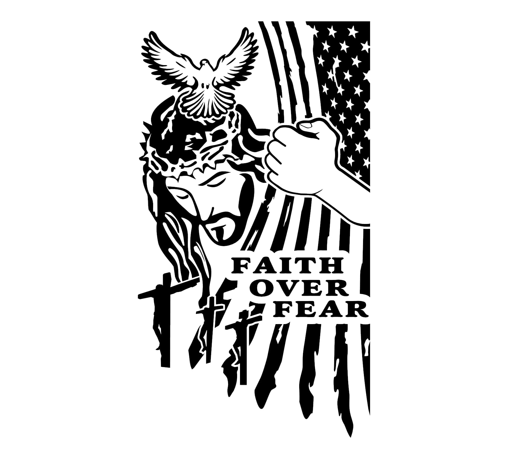 Faith Over Fear Dove Flag Decal