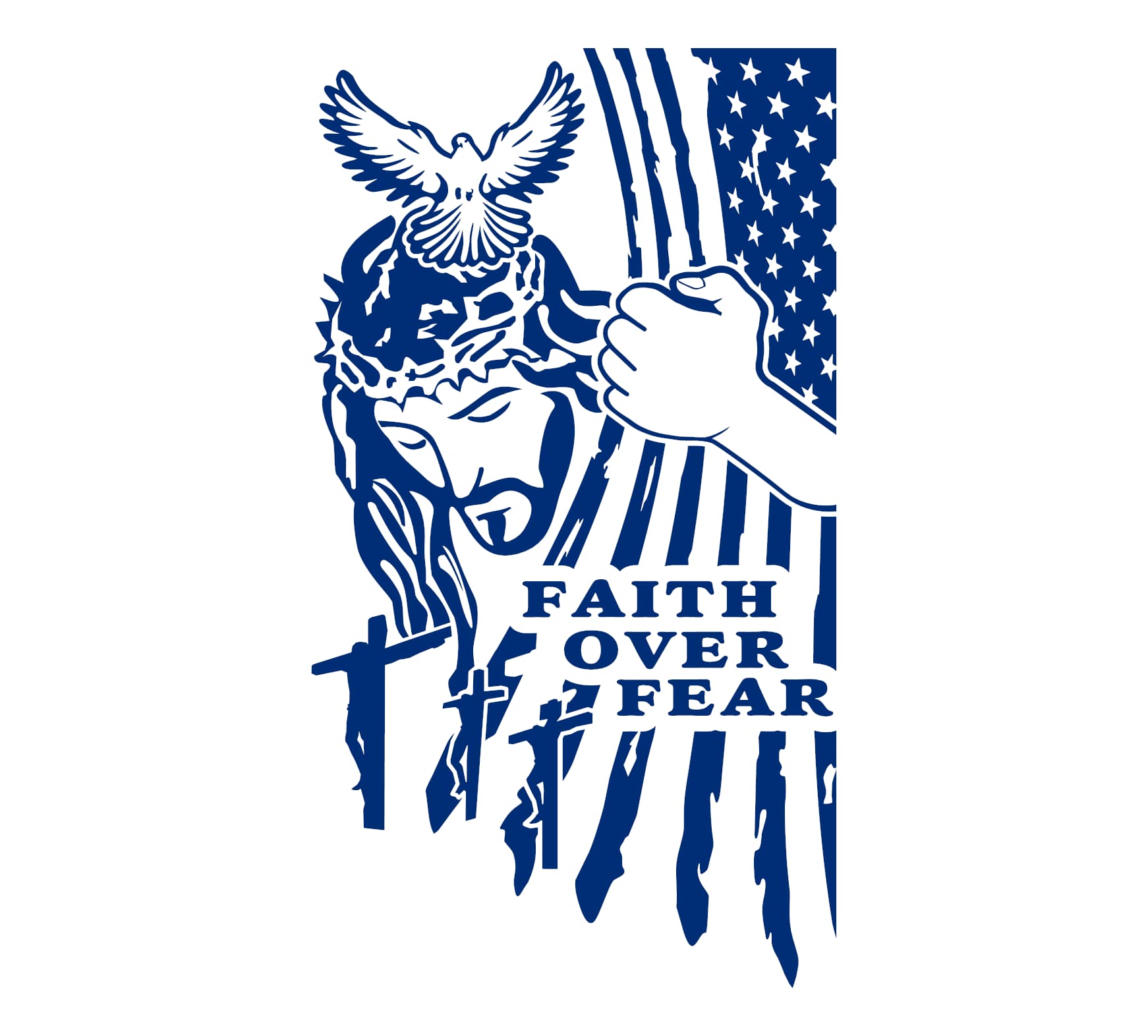 Faith Over Fear Dove Flag Decal - Image 9