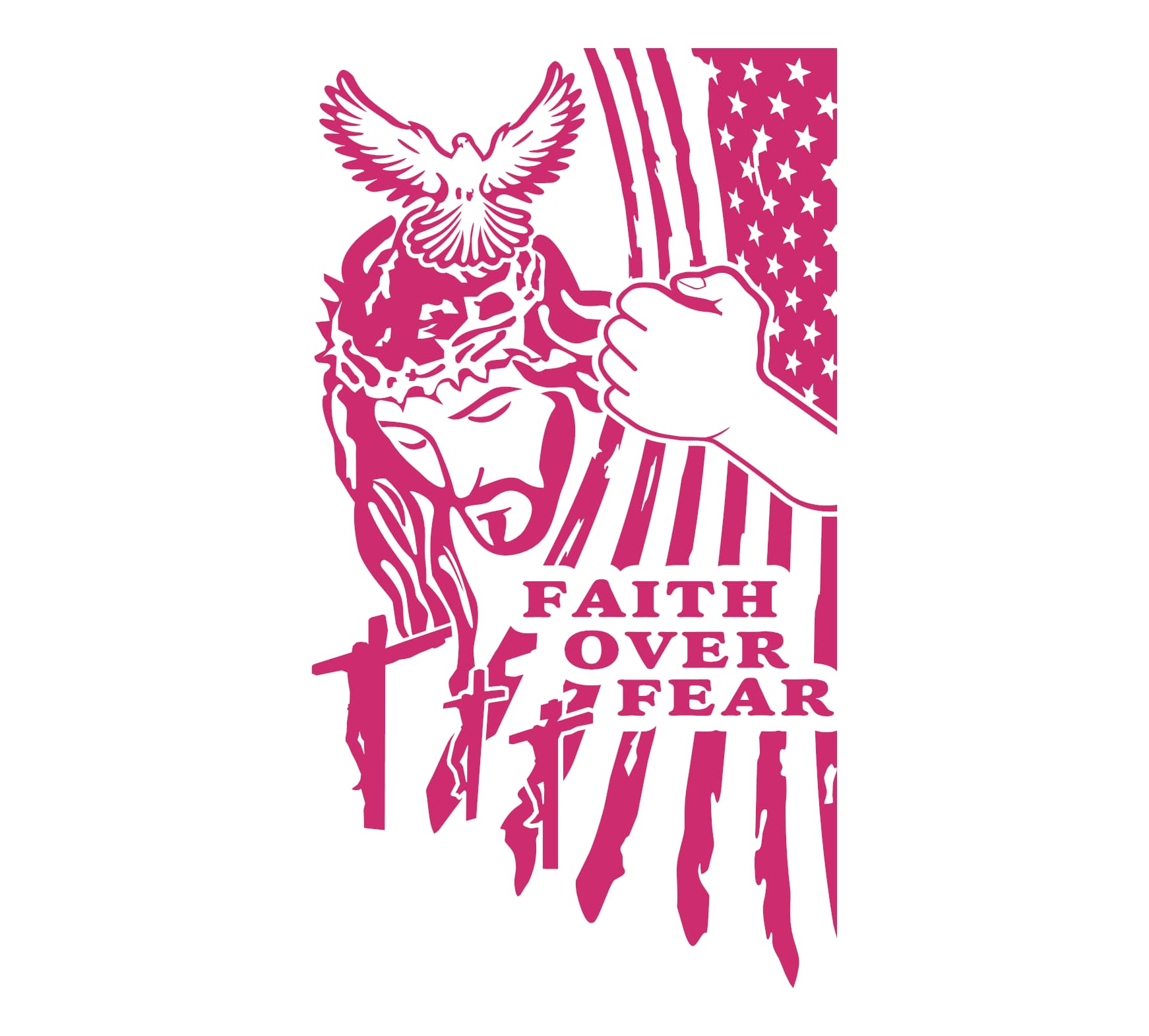 Faith Over Fear Dove Flag Decal - Image 10