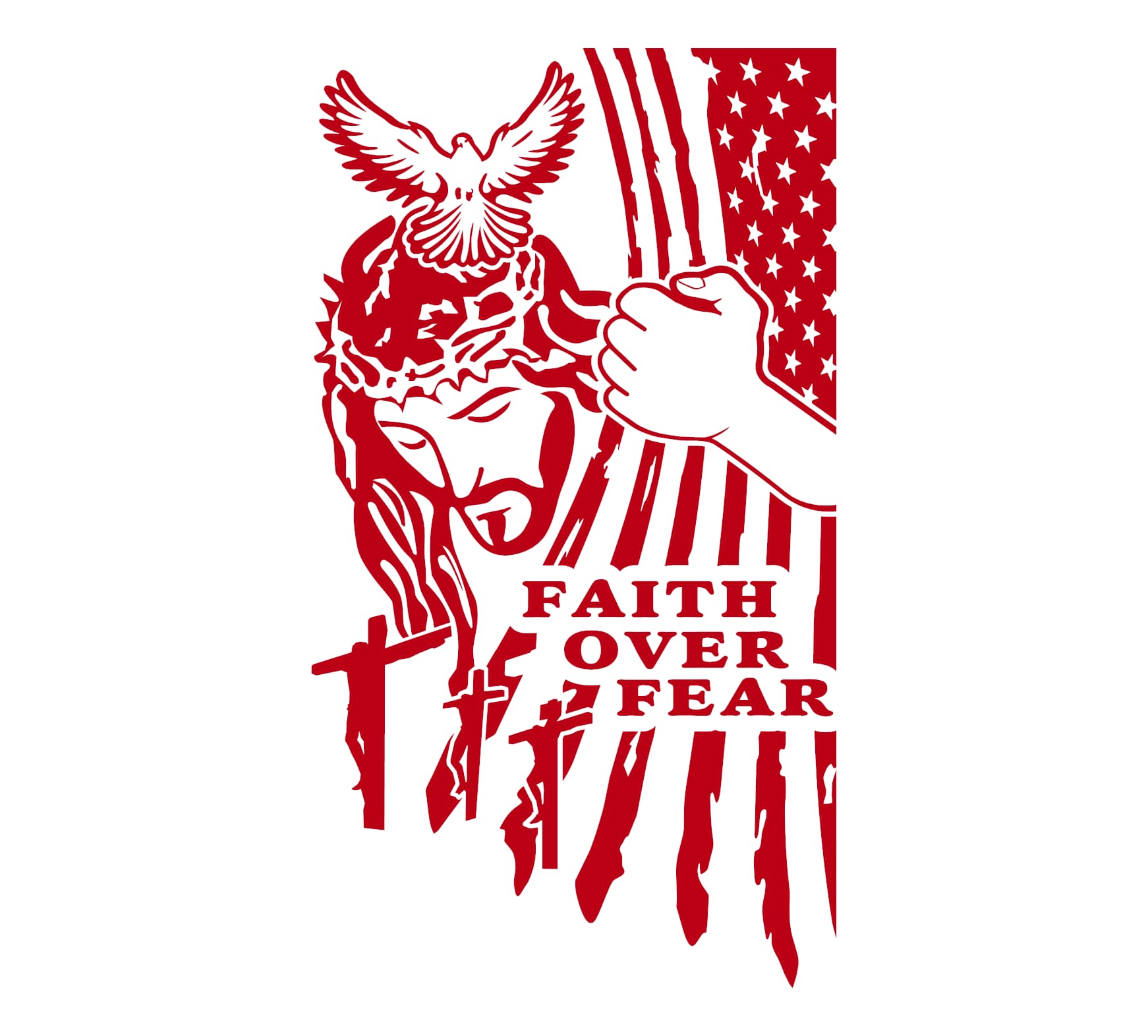 Faith Over Fear Dove Flag Decal - Image 11