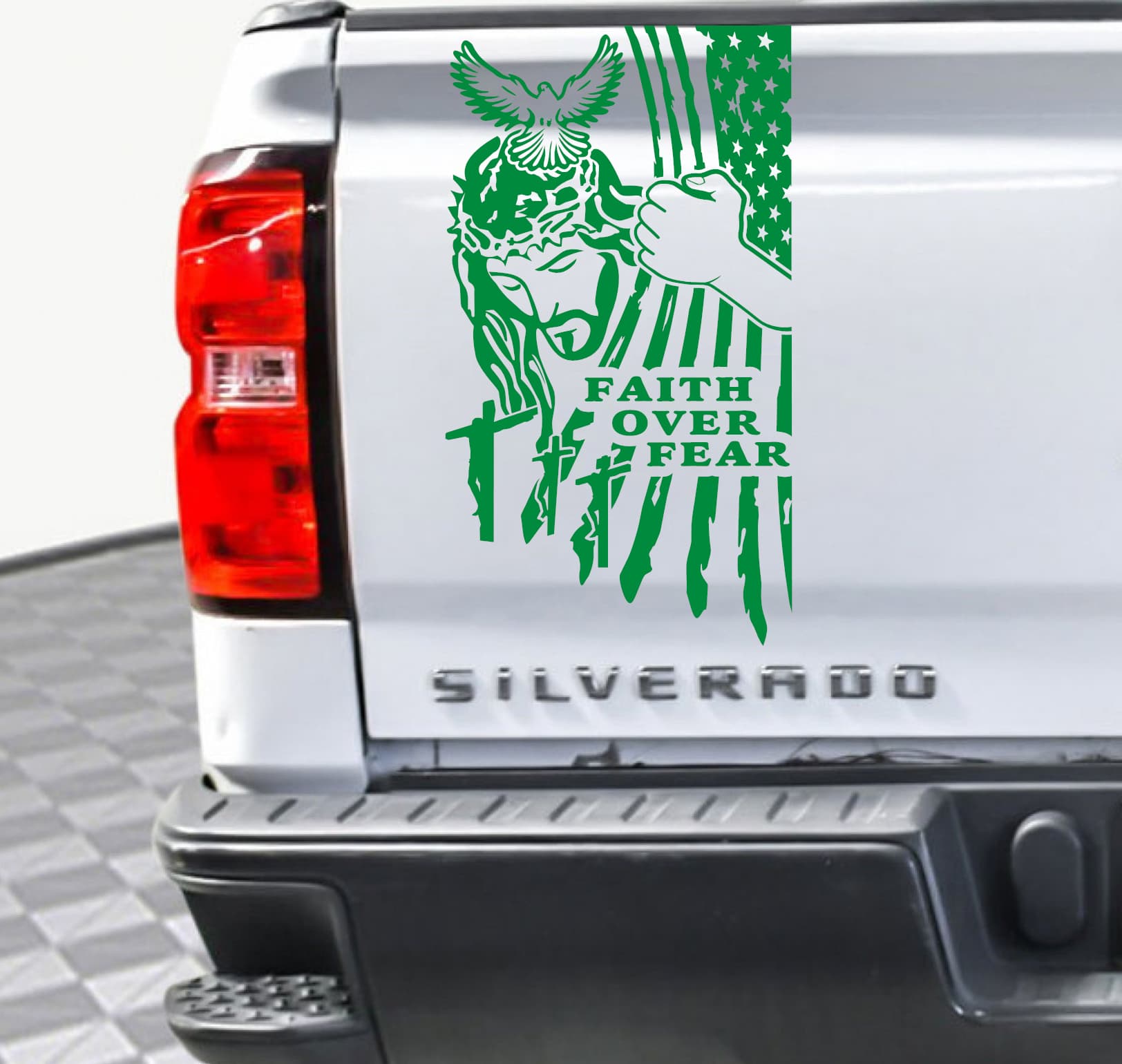 Faith Over Fear Dove Flag Decal - Image 3