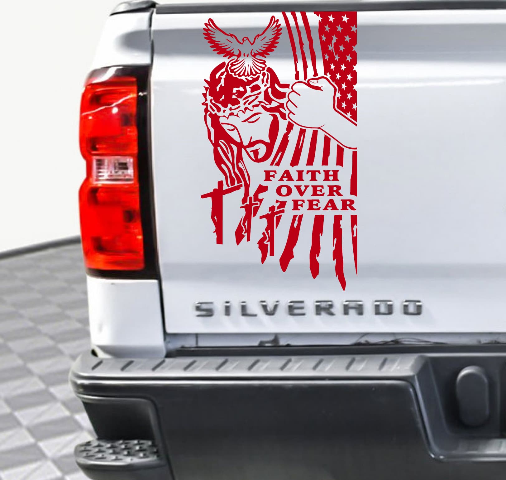 Faith Over Fear Dove Flag Decal - Image 4