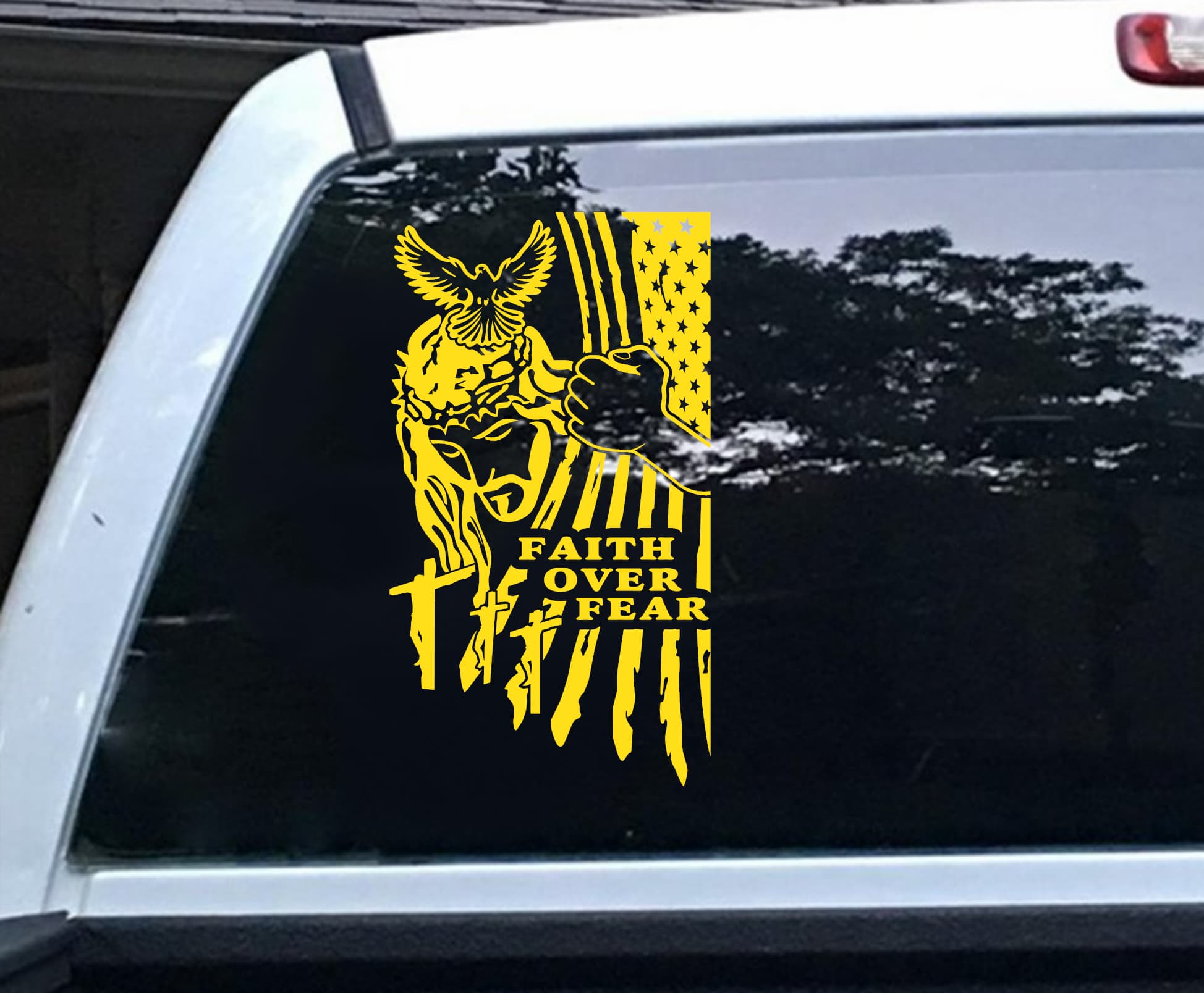 Faith Over Fear Dove Flag Decal - Image 6