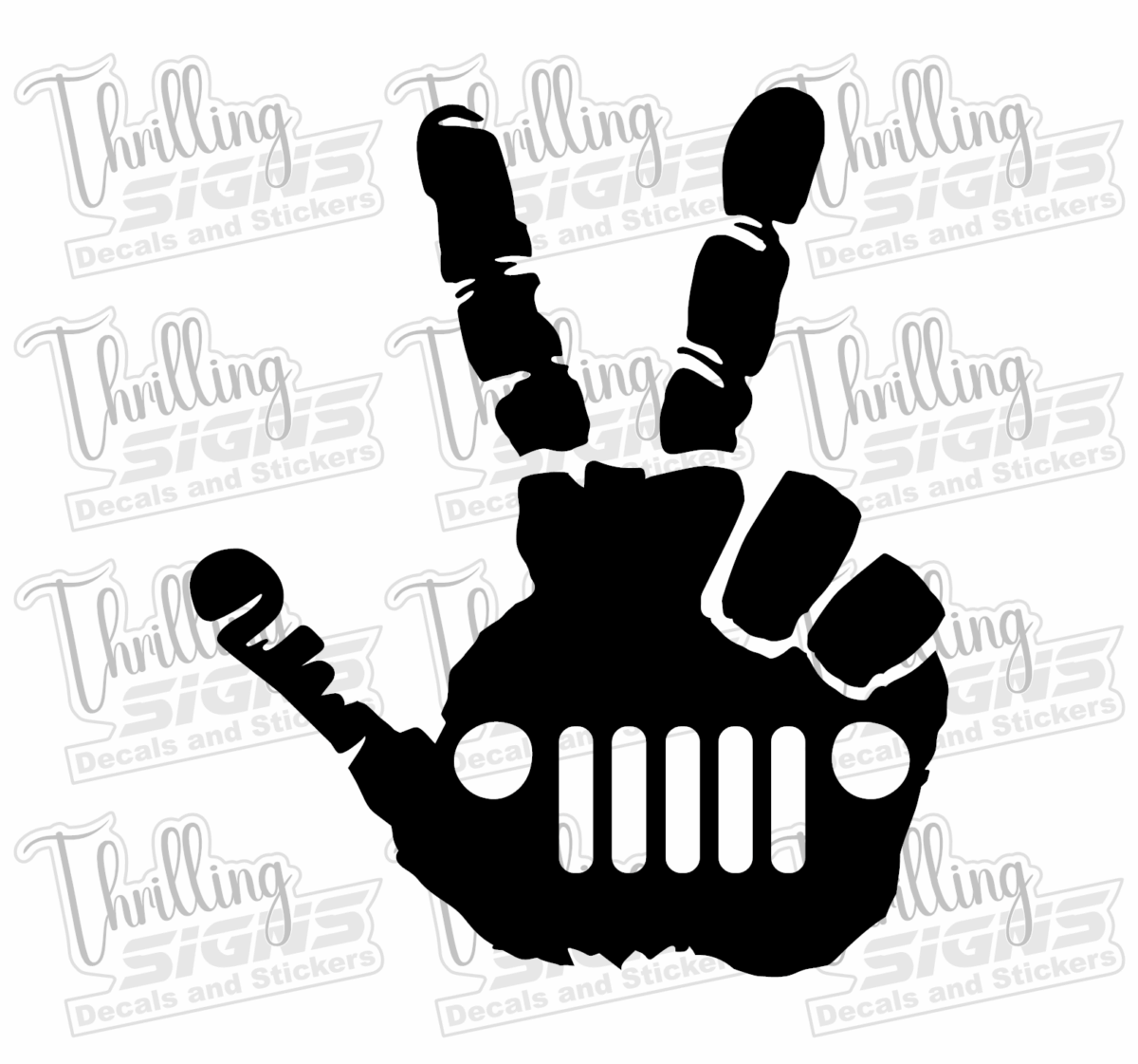 Jeep Chillin Hand Grill Decal