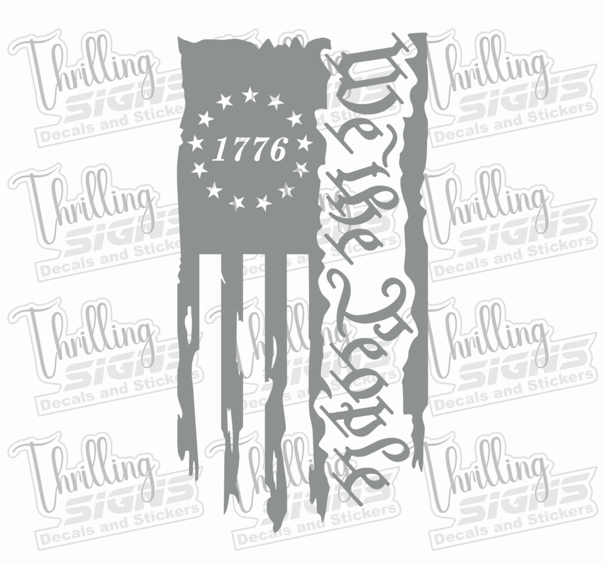 1776 We The People Vertical Text Flag Decal - Image 4
