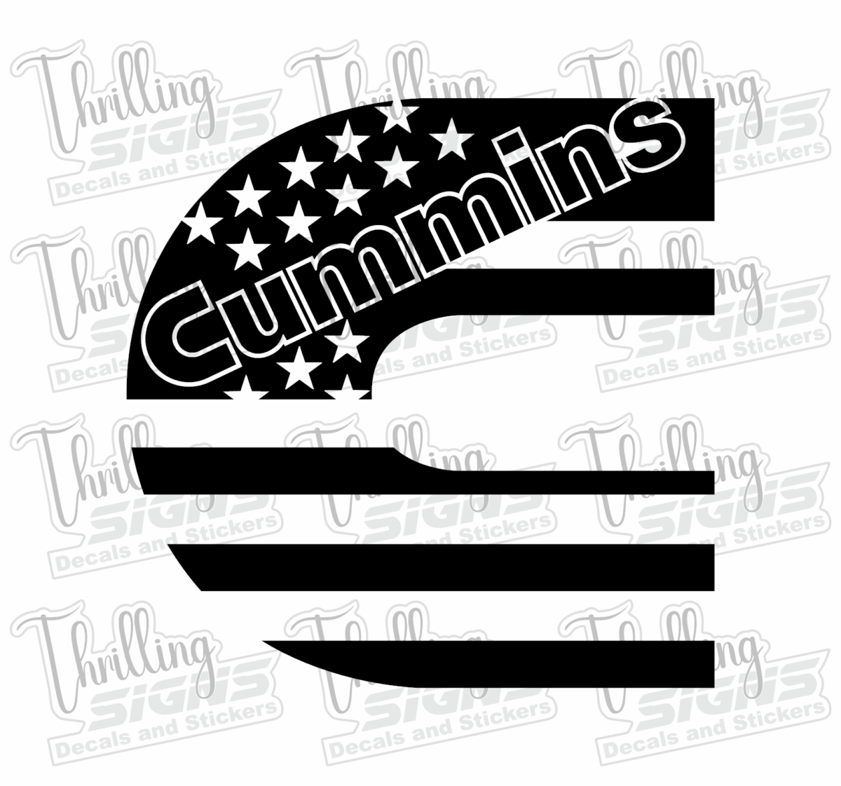 Cummins Flag Decal