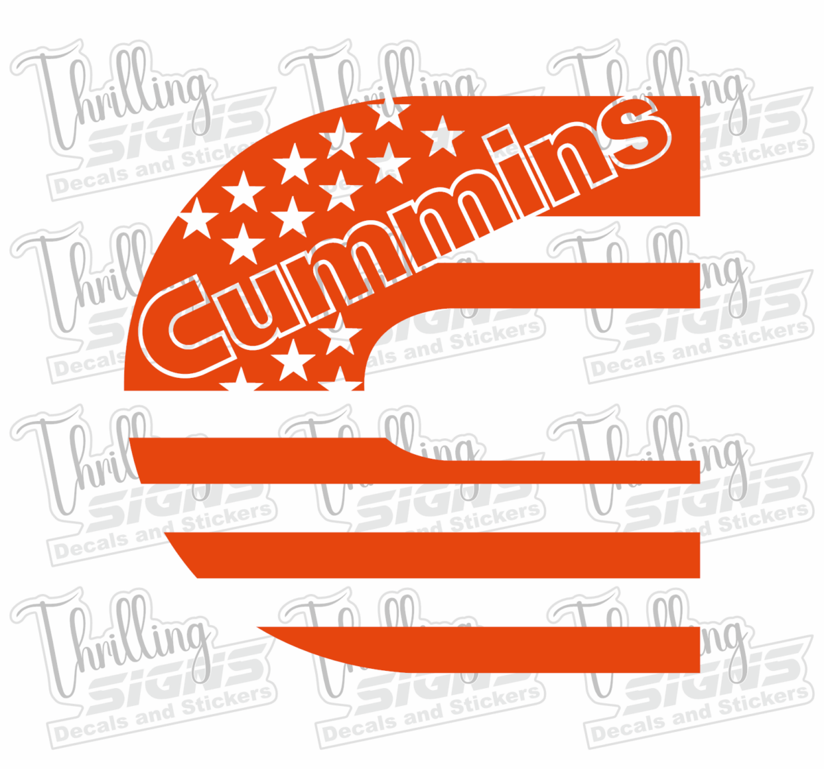 Cummins Flag Decal - Image 5