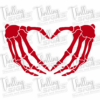 Skeleton Heart Hands Decal