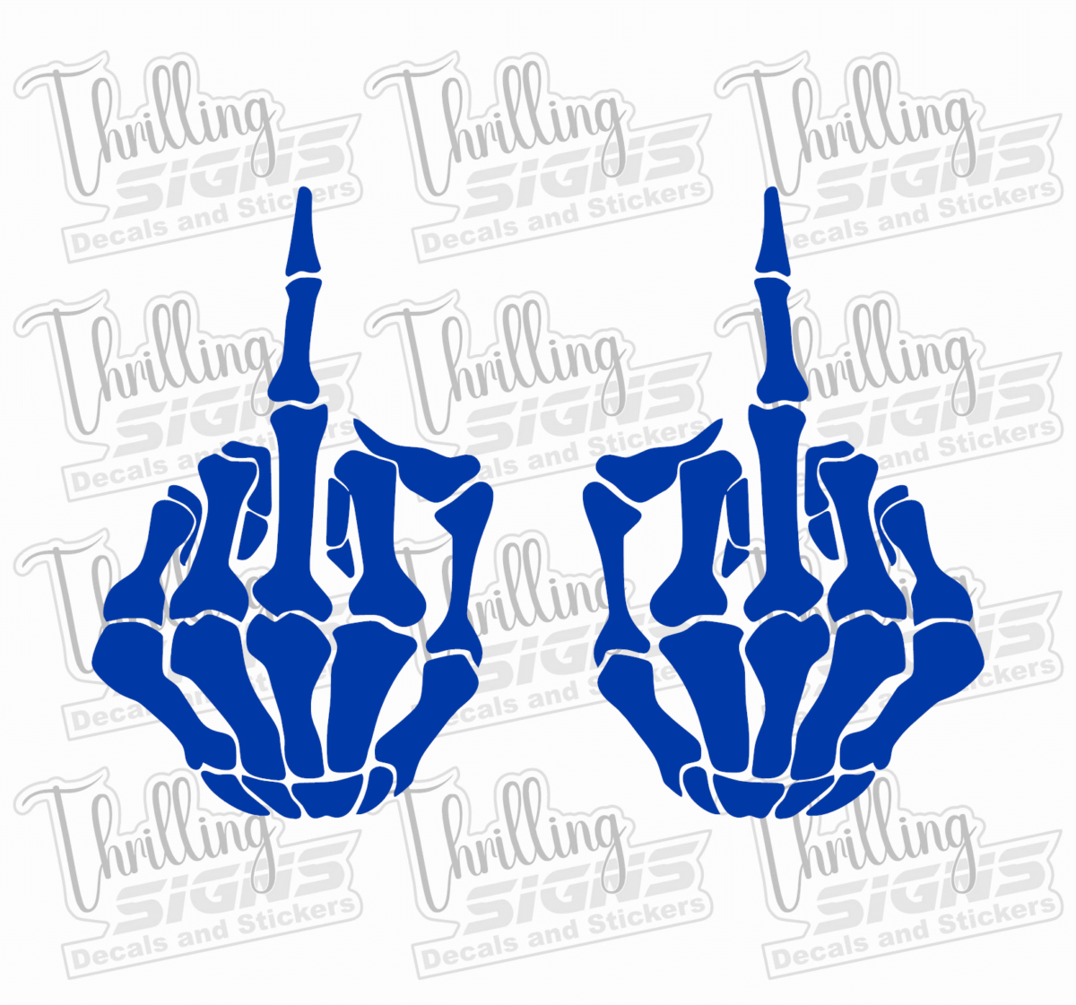Skeleton Middle Finger Hands Decal