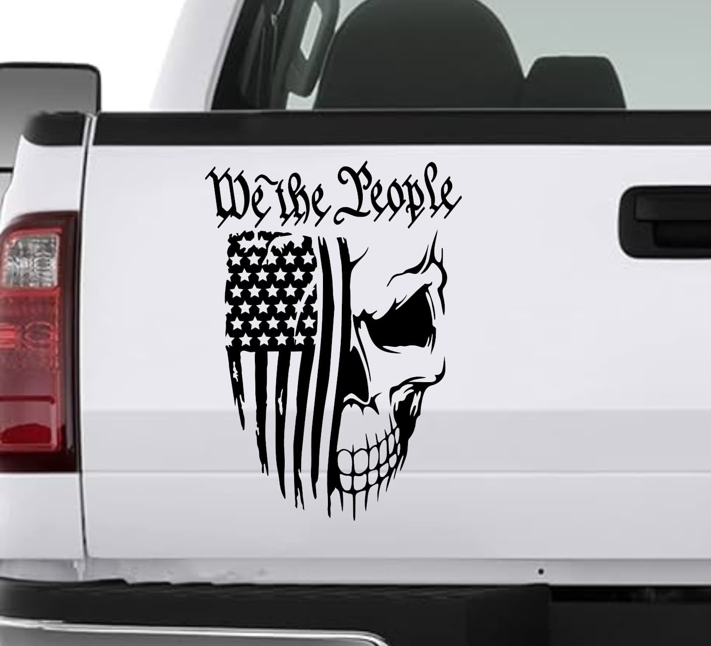 We The People Skull Flag Decal - Image 3