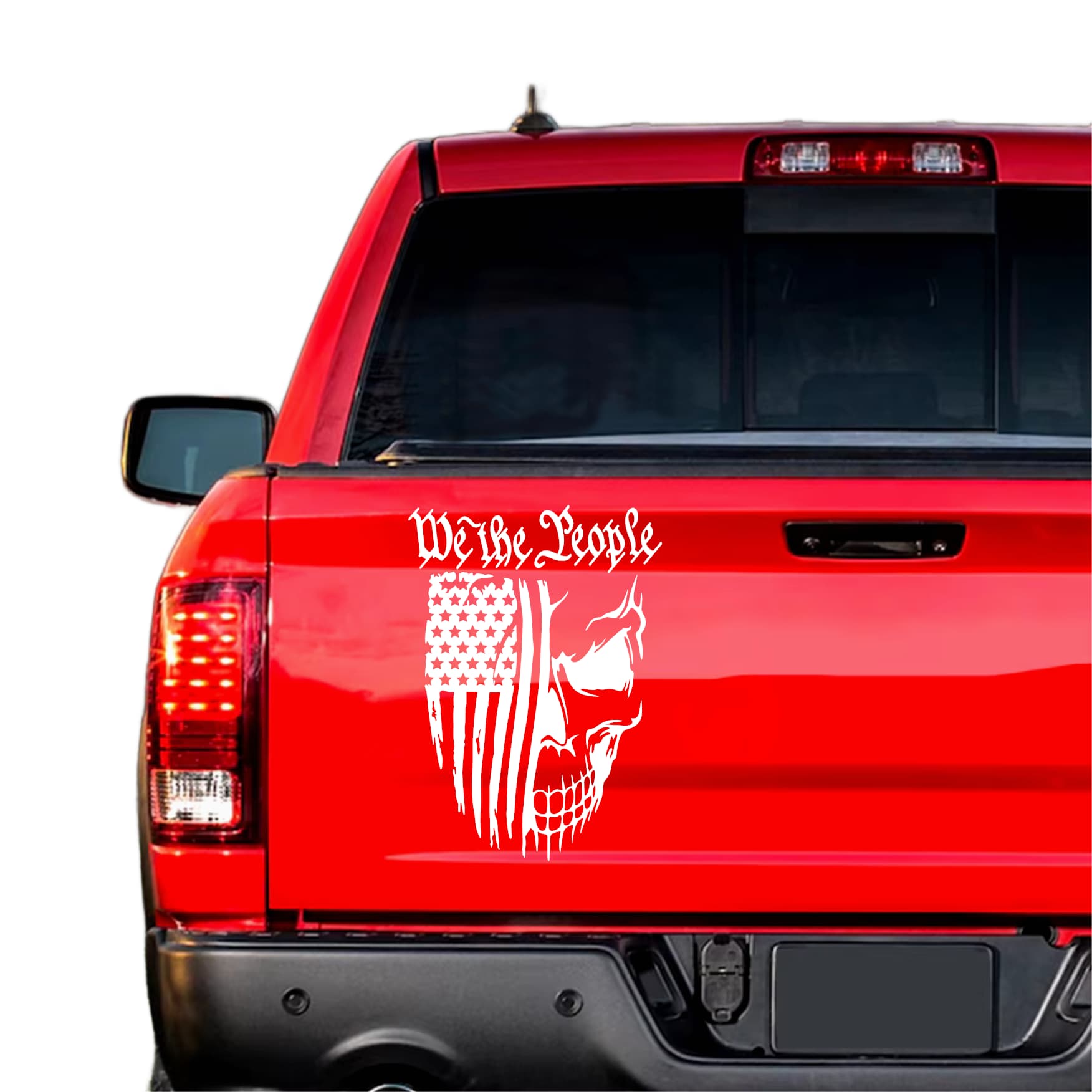 We The People Skull Flag Decal - Image 4