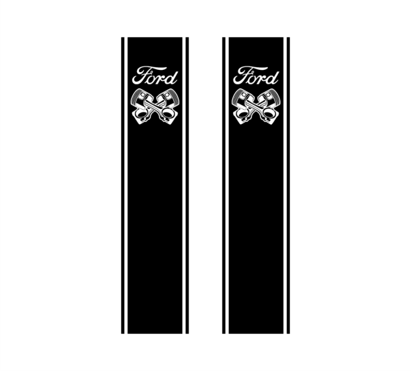 Ford piston stripes black