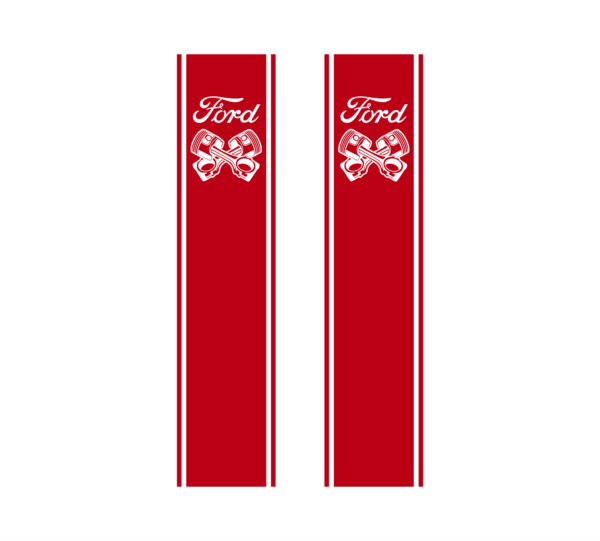 Ford piston stripes red