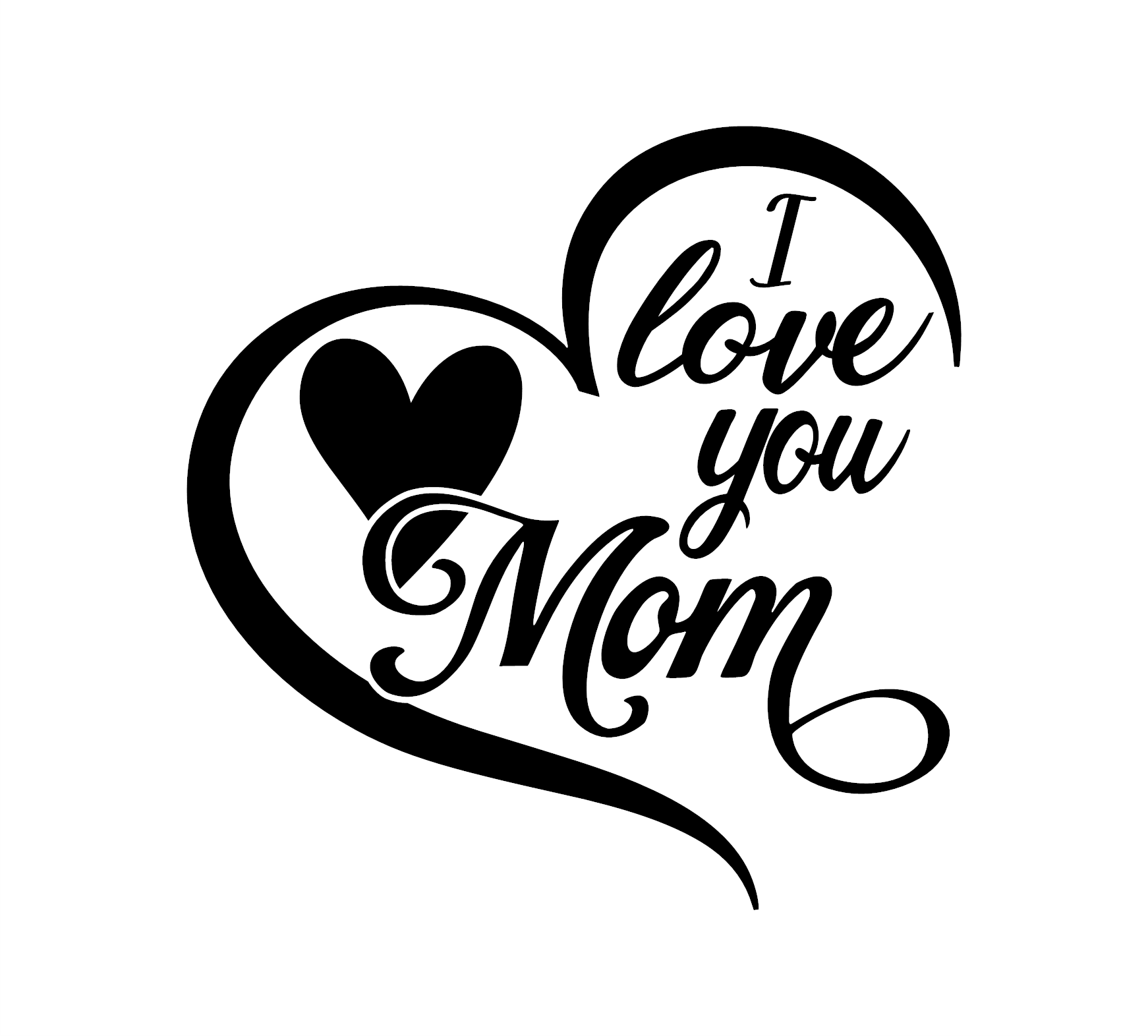 I Love You Mom Heart Decal - Image 2