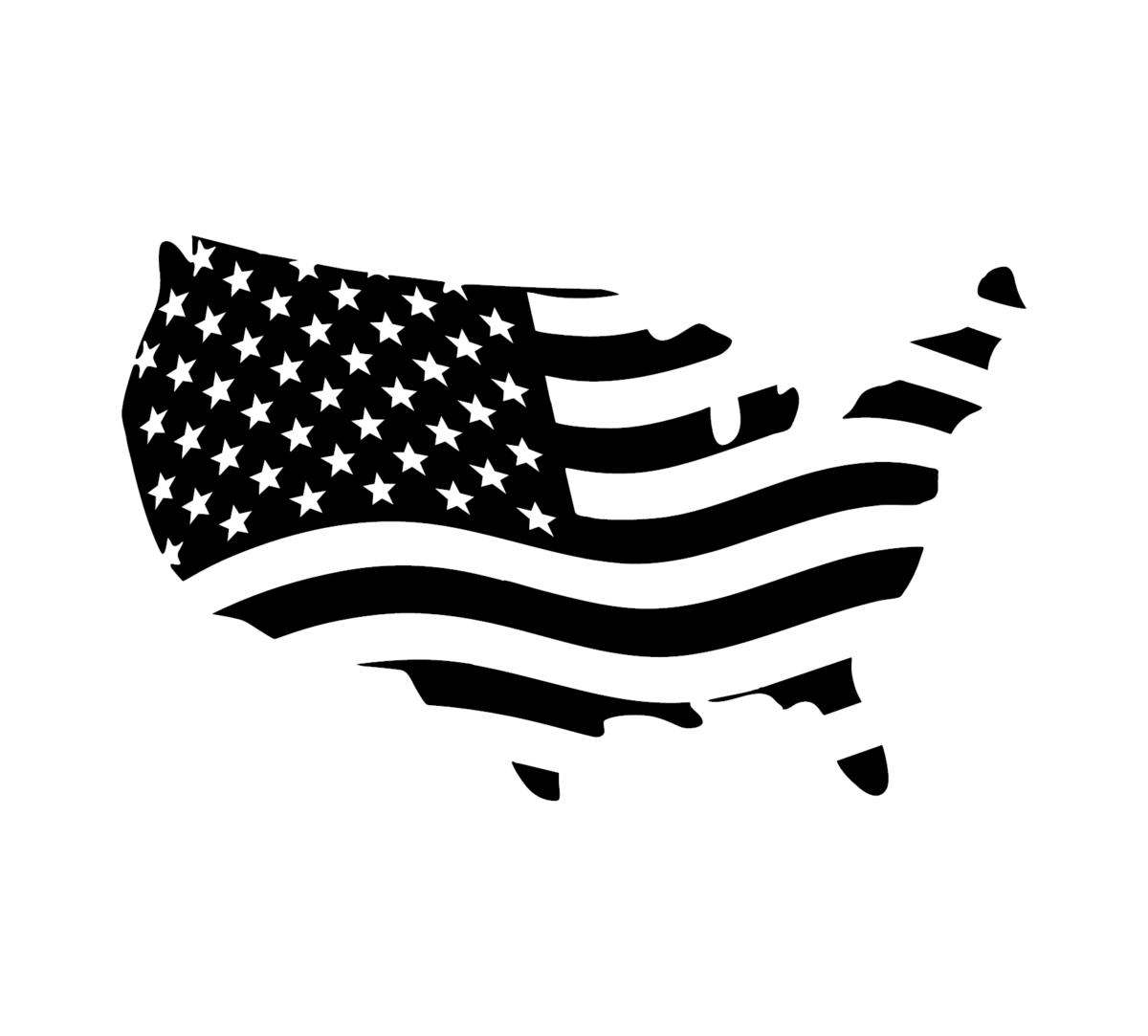 USA Shaped American Flag Decal - Image 2