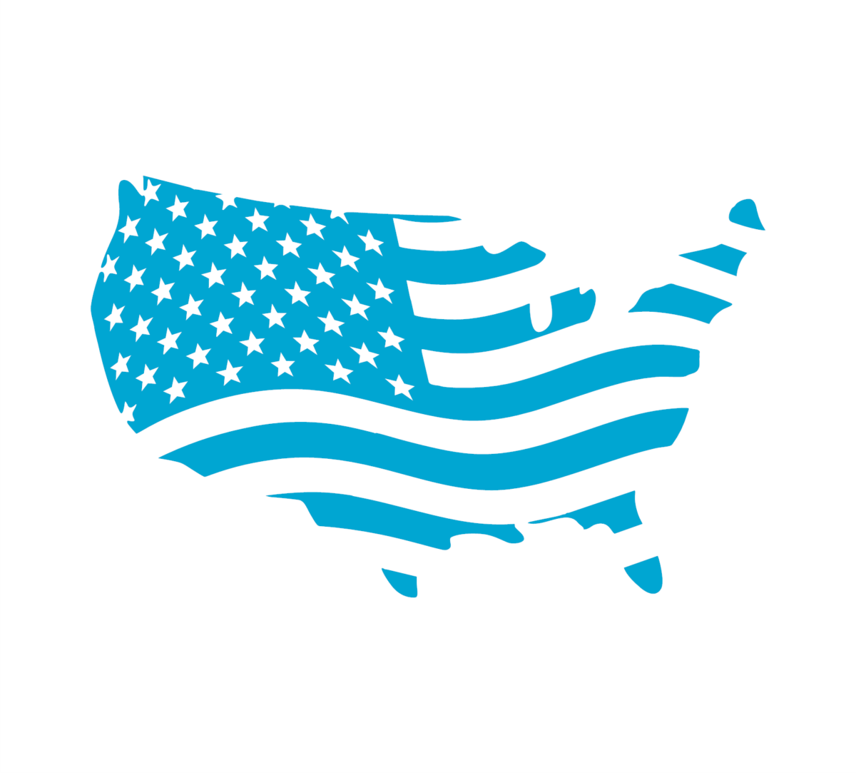 USA Shaped American Flag Decal - Image 4