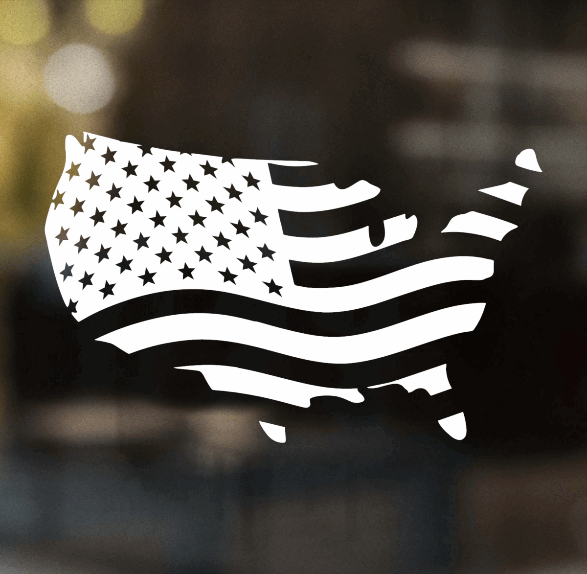 USA Shaped American Flag Decal