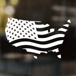 USA Shaped American Flag Decal