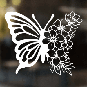Butterfly Flower Decal