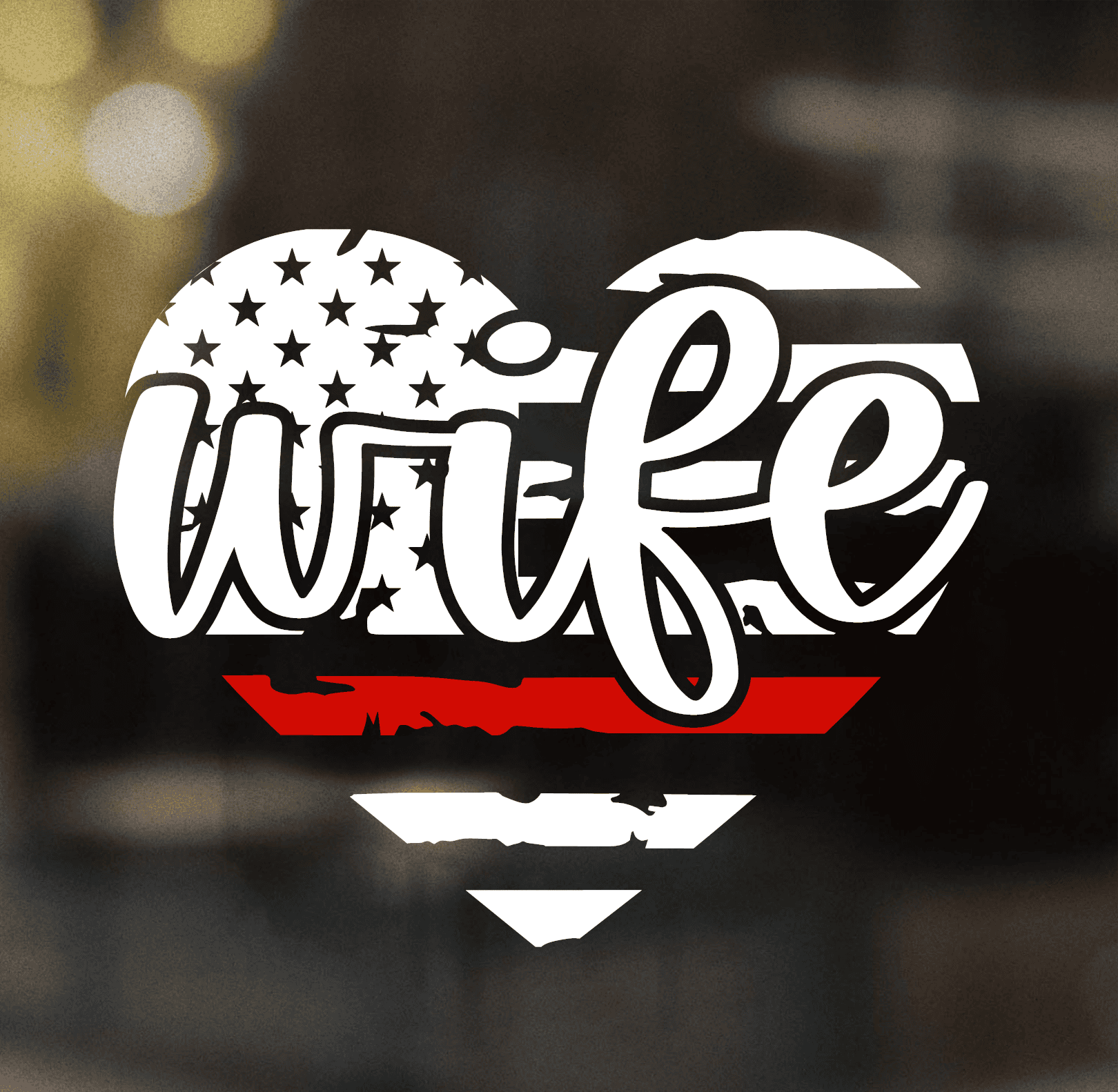 Firefighter Wife Heart Decal