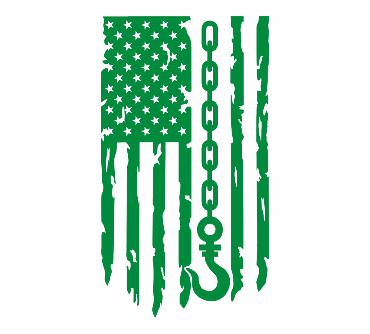 Tow Hook Distressed Flag Decal - Image 3