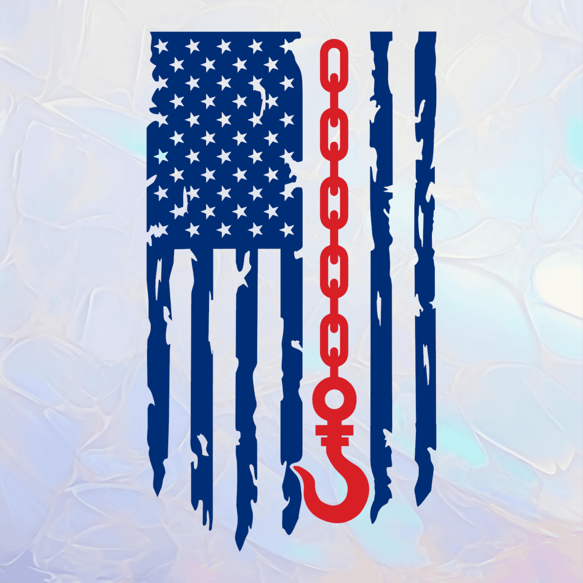 Tow Hook Distressed Flag Decal - Image 9