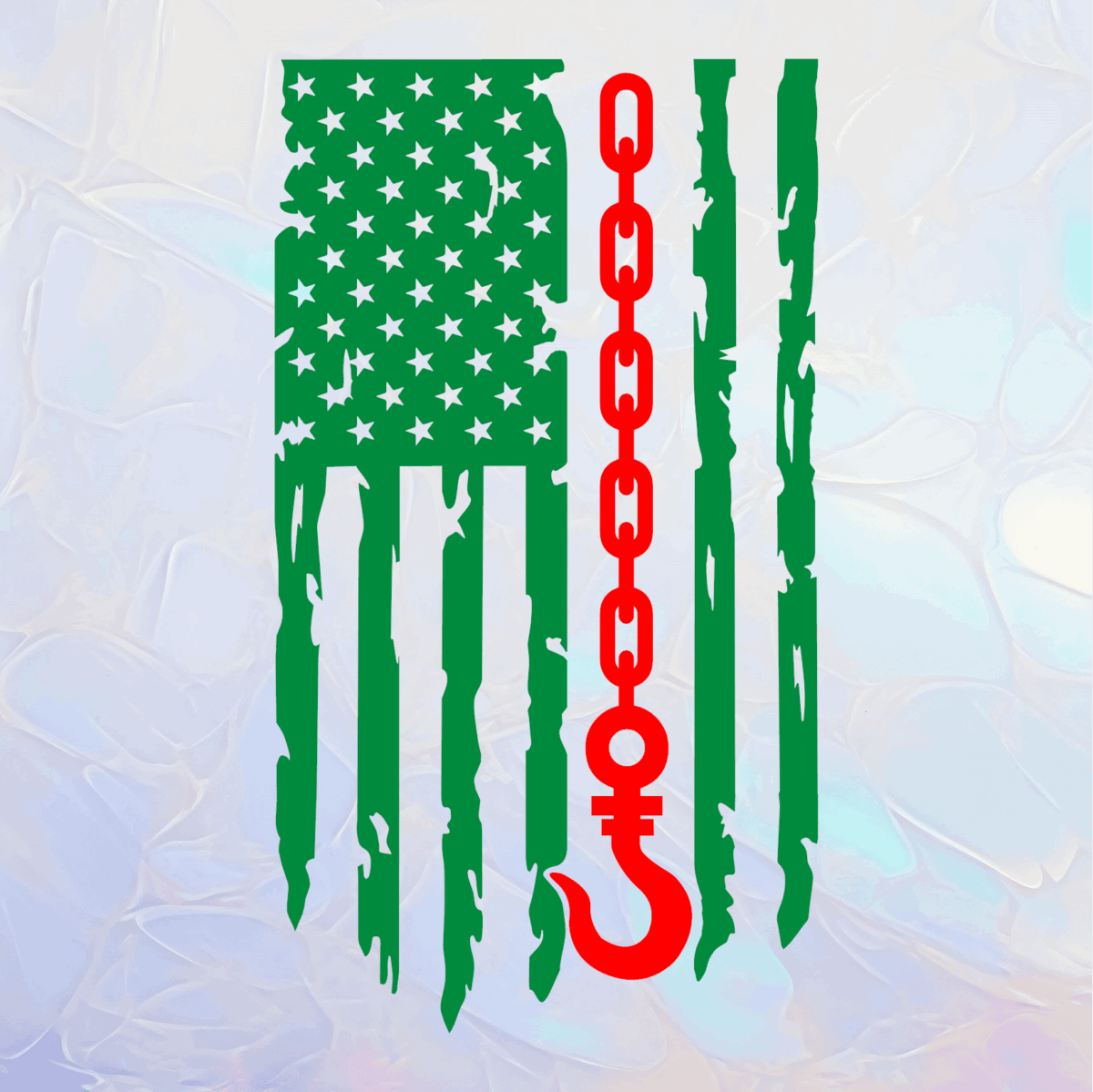 Tow Hook Distressed Flag Decal - Image 10