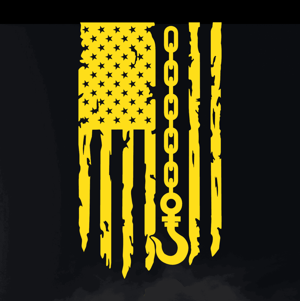 Tow Hook Distressed Flag Decal - Image 4