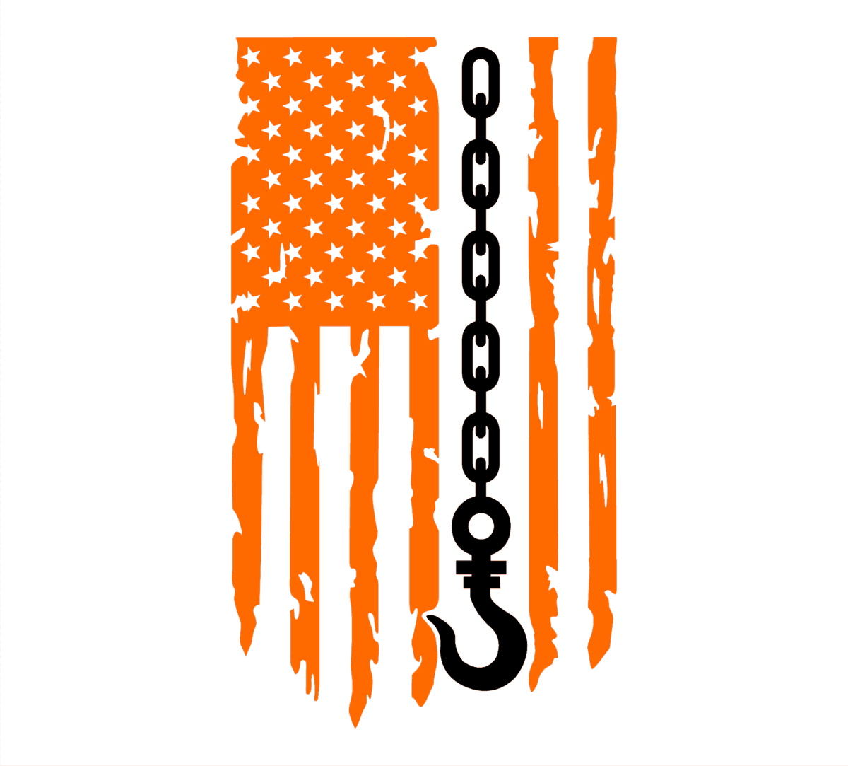 Tow Hook Distressed Flag Decal - Image 8