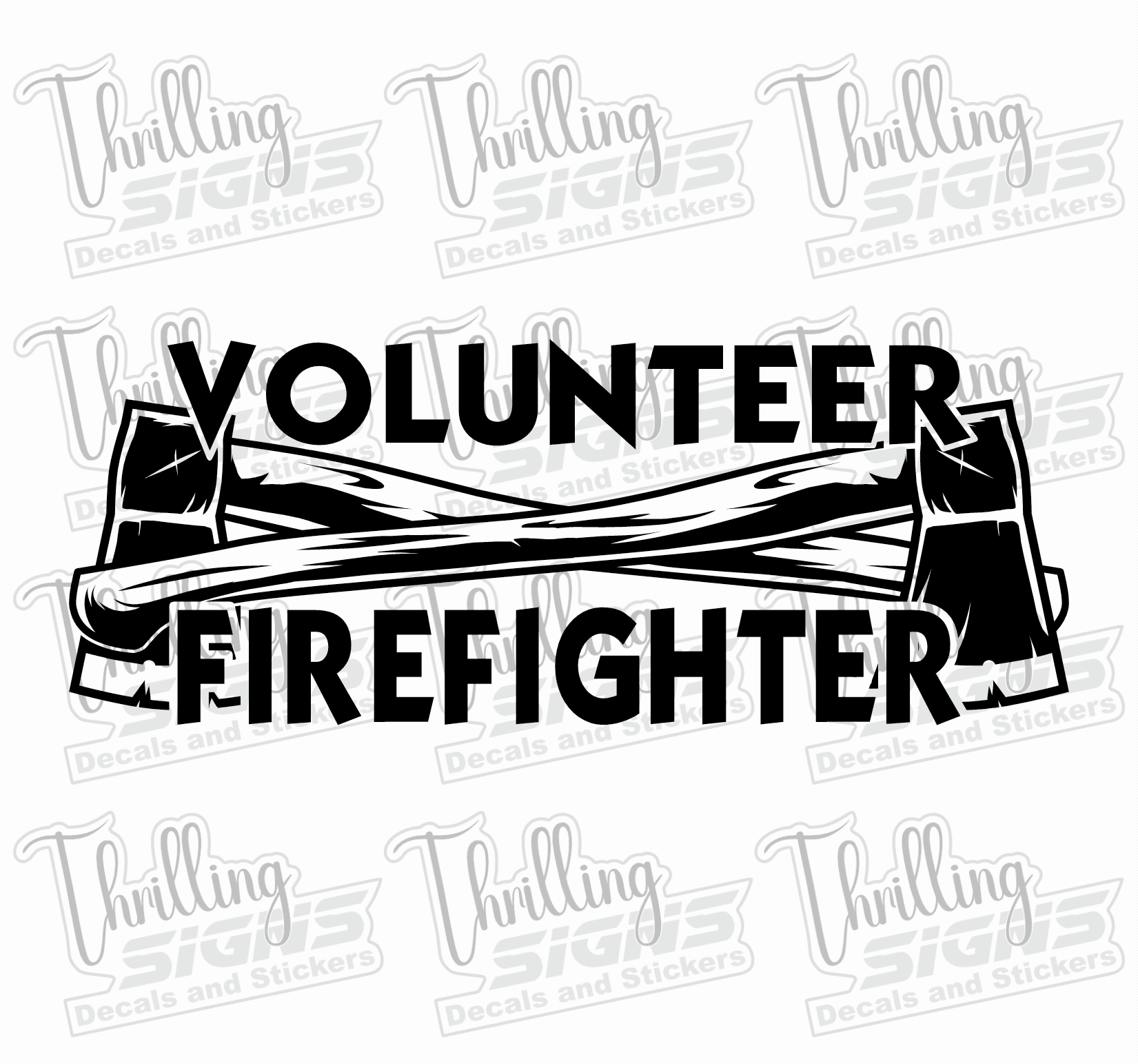 Volunteer Firefighter Axes Decal - Image 2