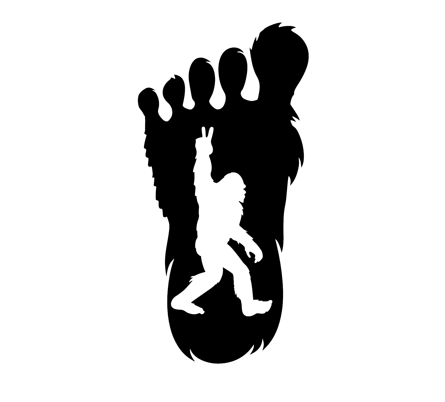 Bigfoot Peace Print Decal - Image 2