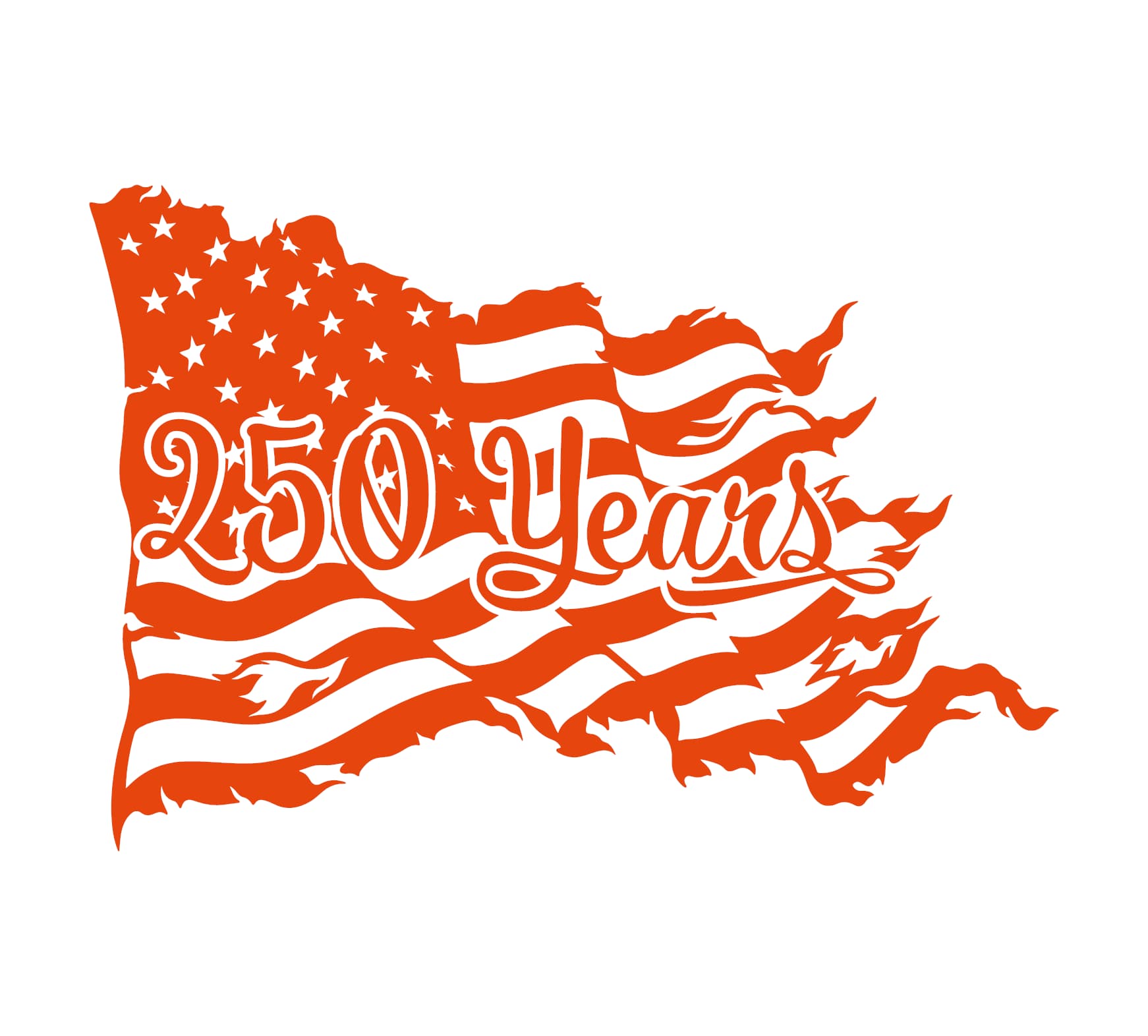 250 Years Tattered Flag Decal - Image 5