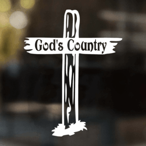 Gods Country Cross Decal