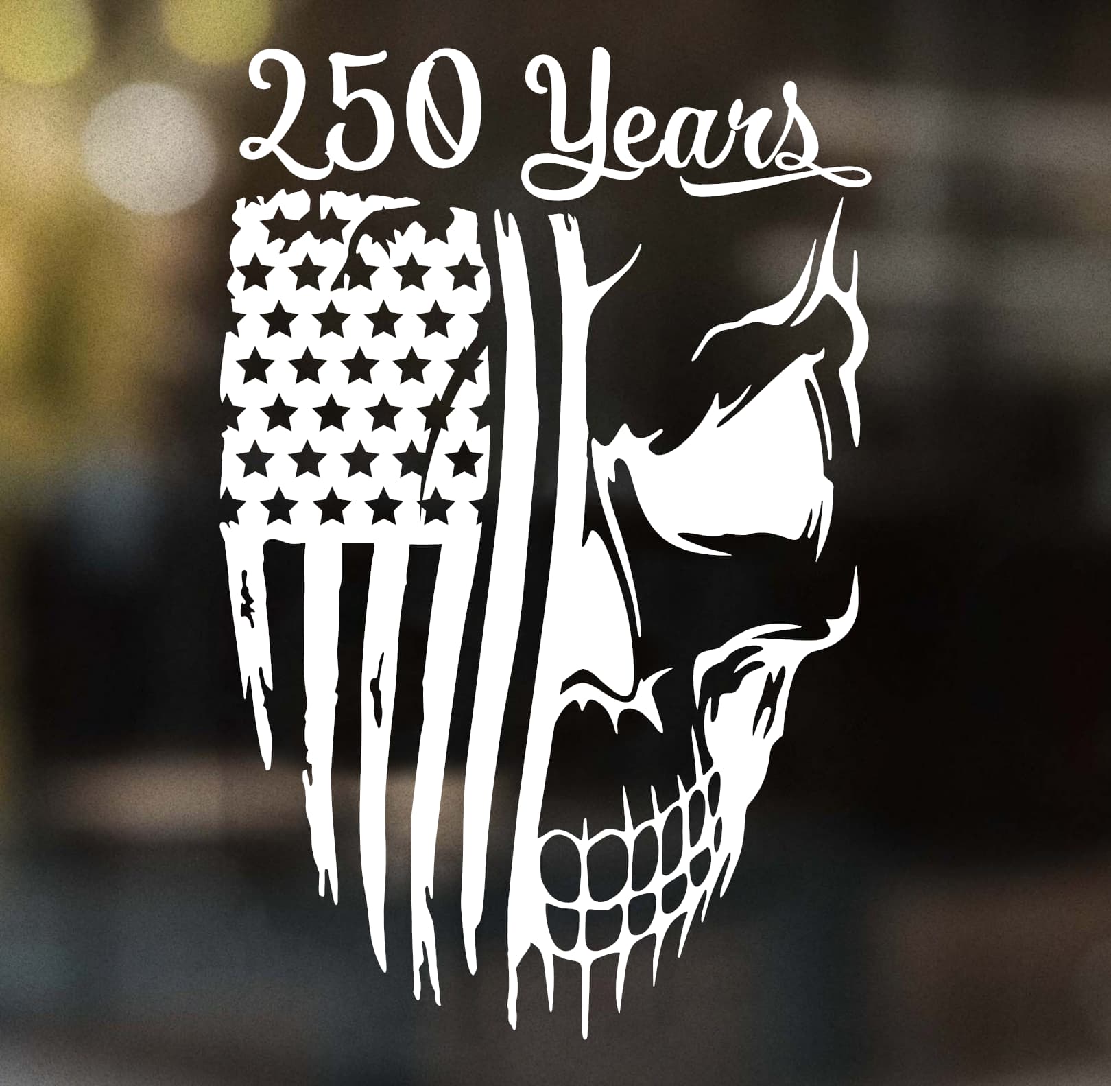 250 Years Skull Flag Decal
