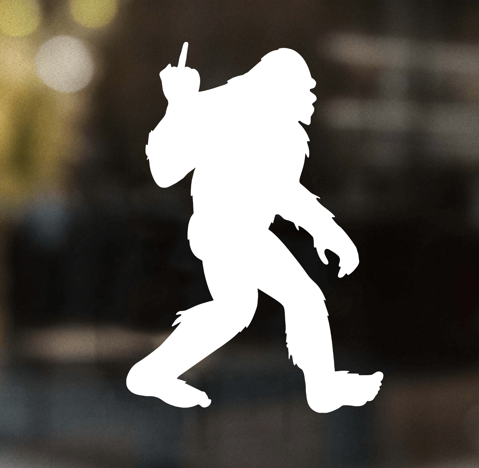 Bigfoot Sasquatch Flipping The Bird Decal