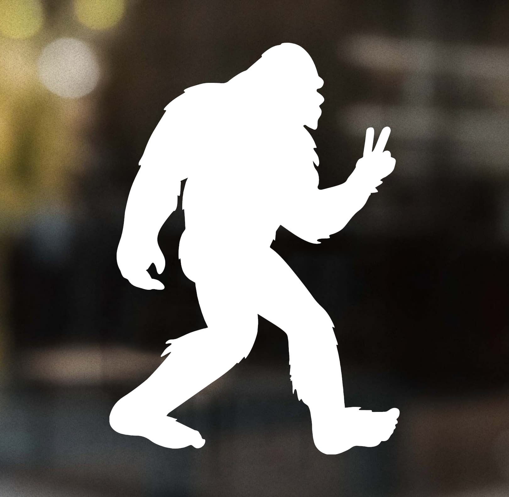 Bigfoot Peace Sign Low Decal