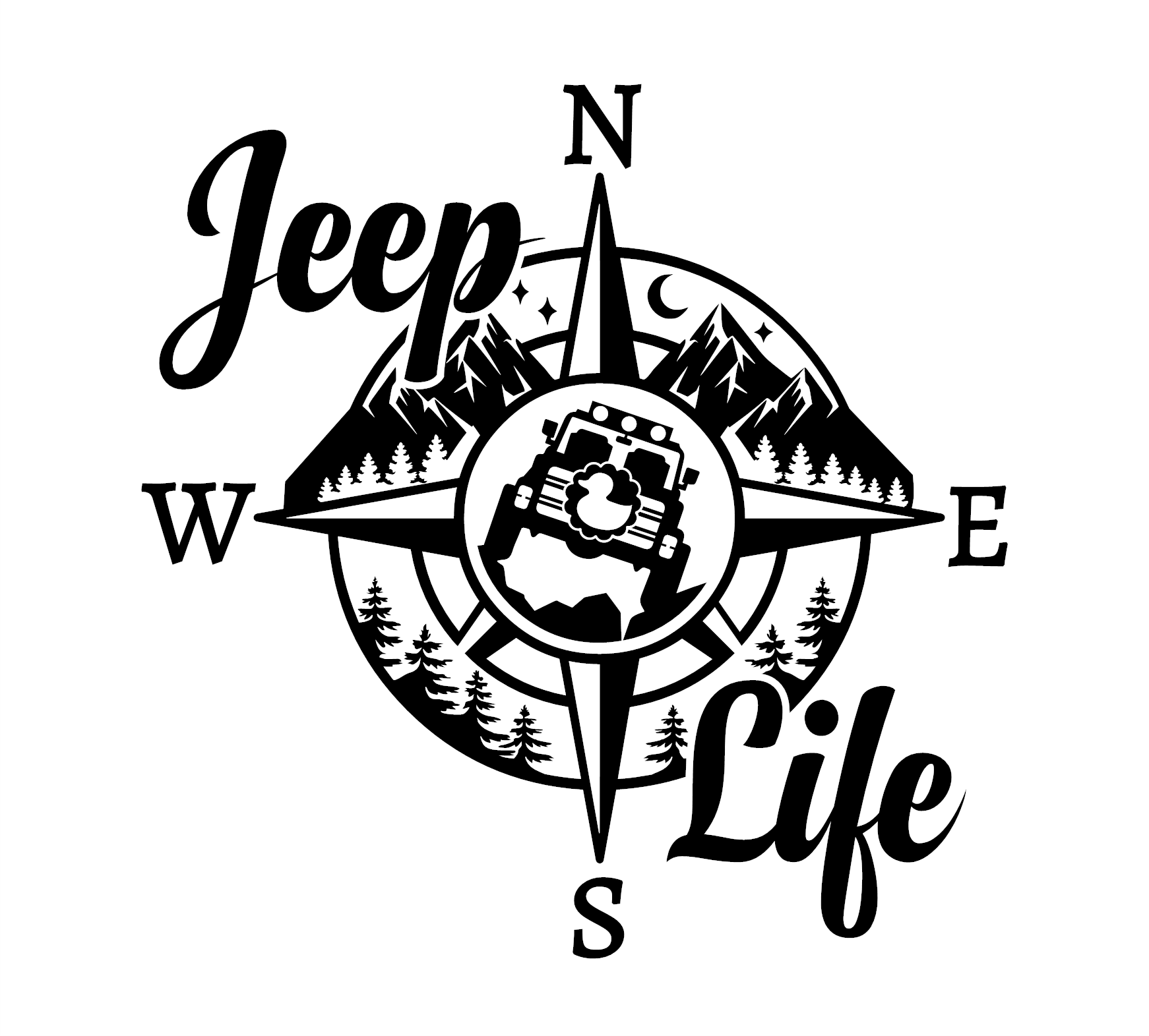 Jeep Life Compass Decal - Image 2