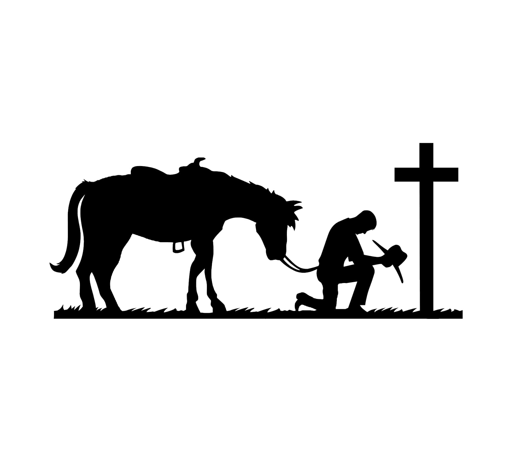 Praying Cowboy and Horse Decal - Image 6