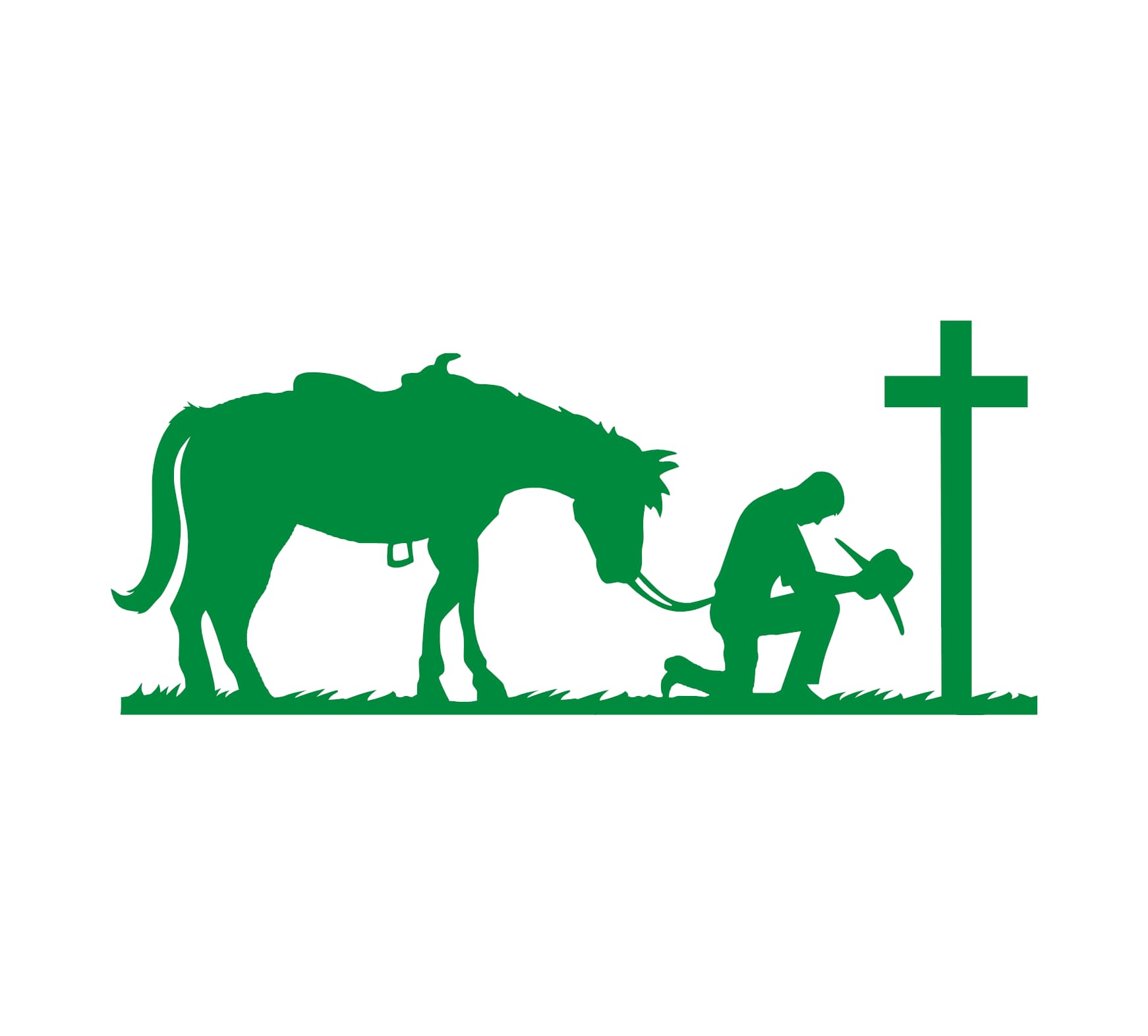 Praying Cowboy and Horse Decal - Image 4