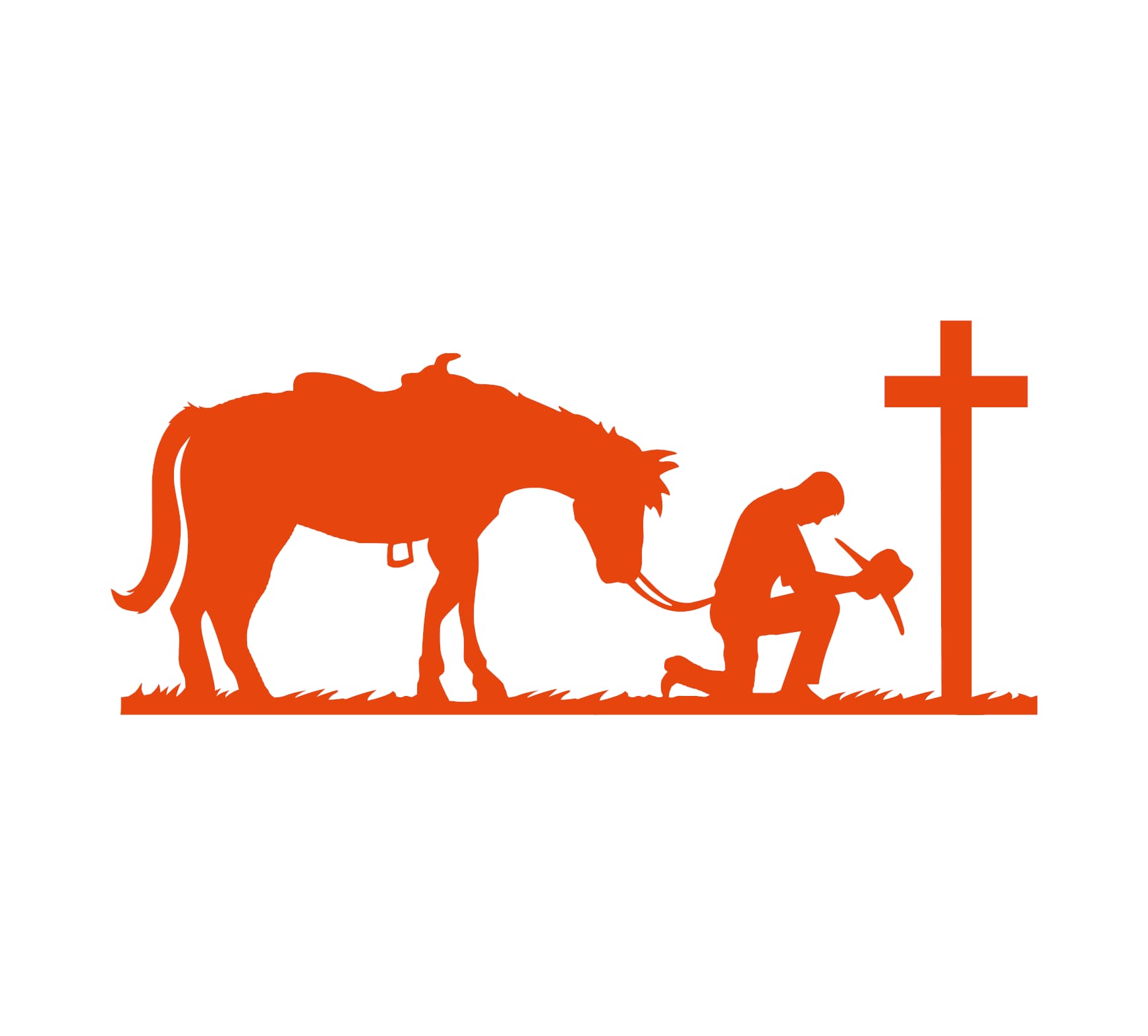 Praying Cowboy and Horse Decal - Image 3