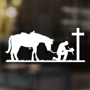 Praying Cowboy and Horse Decal