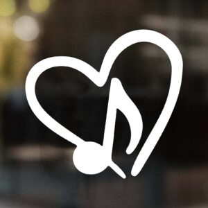 Eighth Note Music Heart Decal
