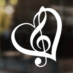 Treble Clef Music Heart Decal