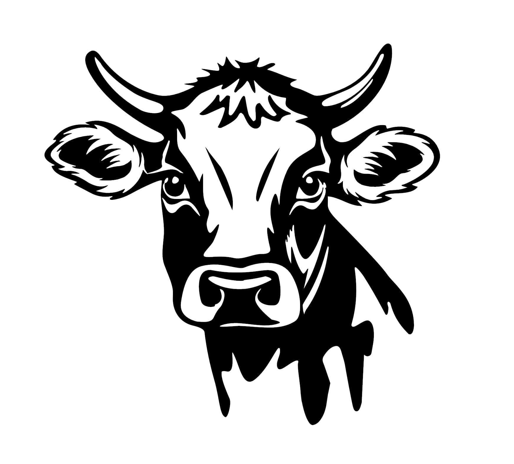 Rustic Cow Head Decal - Image 2